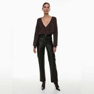 Aritzia The Melina™ Pant High-waisted‎ Vegan Leather Pants in Black.